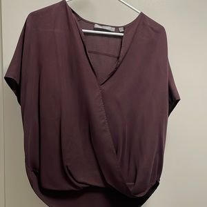 Vince top, maroon, silk. Dry clean only.